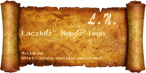 Laczkó Napóleon névjegykártya